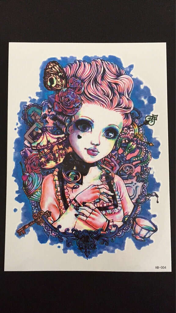Tillfällig Tatuering 21 x 15cm - docka