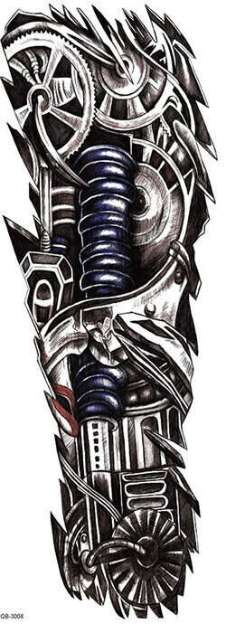 OBS! SE STORLEK! Tillfällig Tatuering - 46 x 17 cm - bionisk