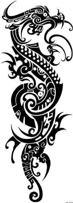 OBS! SE STORLEK! Tillfällig Tatuering - 46 x 17 cm - maori