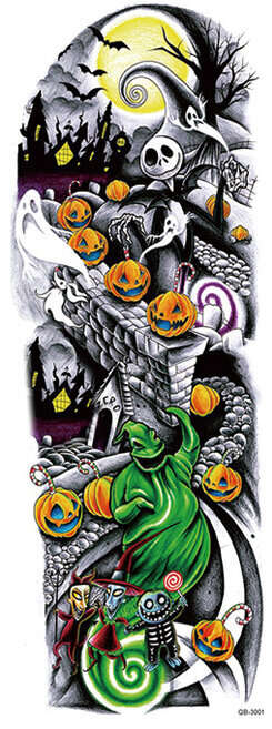 OBS STORLEK - 46 x 17 CM - Tatuering - Nightmare before christmas