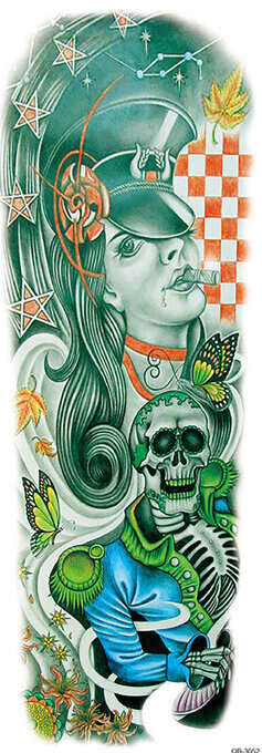 OBS! SE STORLEK! Tillfällig Tatuering-46x17cm retro