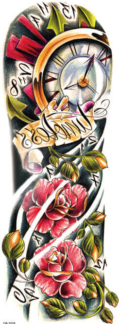 OBS! SE STORLEK! Tillfällig Tatuering-46x17cm klocka