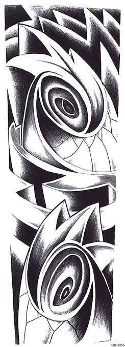 OBS! SE STORLEK! Tillfällig Tatuering - 46 x 17 cm - abstrakt