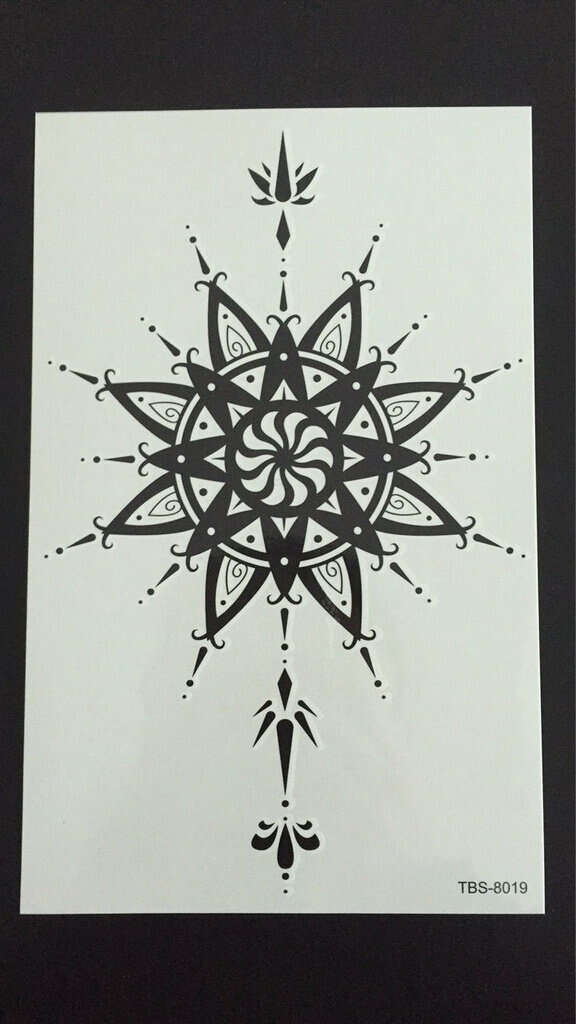 Tillfällig Tatuering 19 x 12 cm - Tribal Flower