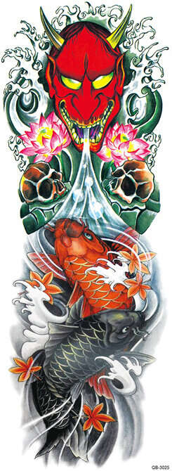 OBS STORLEK - 46 x 17 CM - Tatuering - devil koi