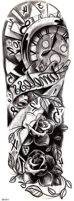 OBS! SE STORLEK! Tillfällig Tatuering - 46 x 17 cm - tid