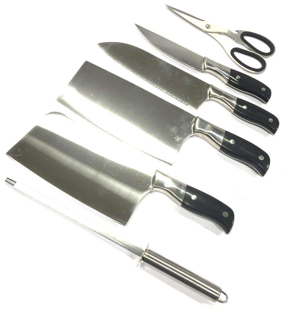 Knivset 7 delar - köksknivar block sax mm