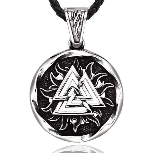 Hängsmycke - Nordisk mytologi - Valknut med flammor
