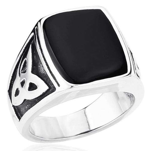 Ring - Nordisk mytologi - Svart med Triquetra