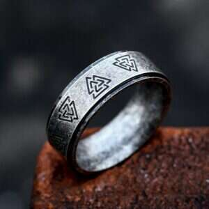 Ring - Nordisk Mytologi - Valknutar antik silver