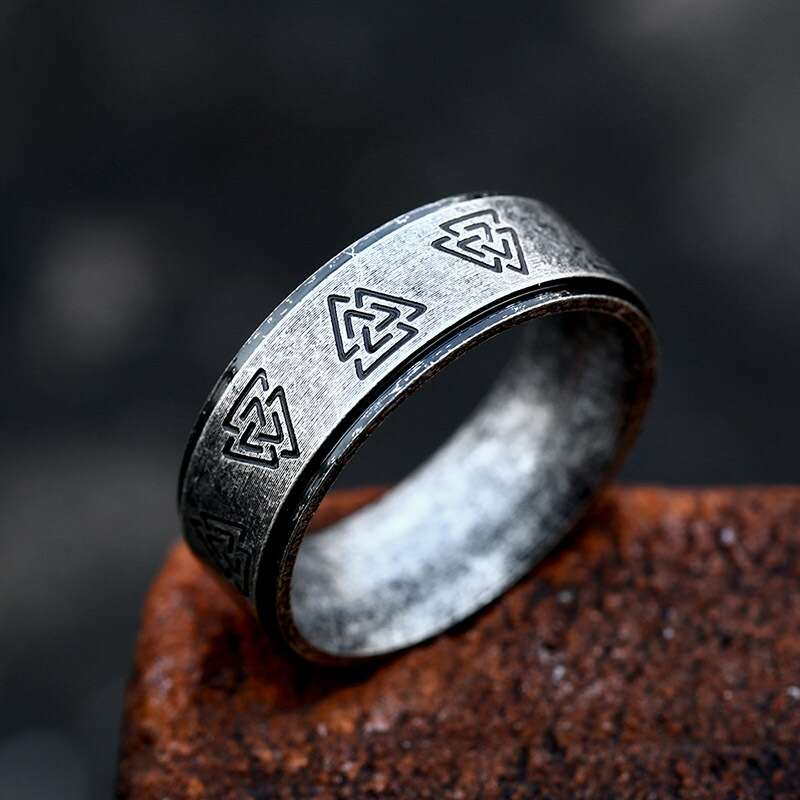 Ring - Nordisk Mytologi - Valknutar antik silver