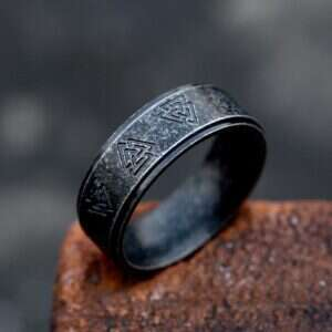 Ring - Nordisk Mytologi - Valknutar antik svart