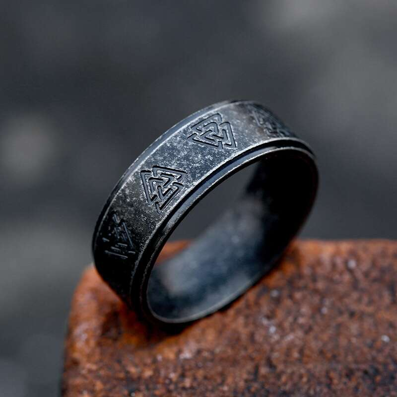 Ring - Nordisk Mytologi - Valknutar antik svart