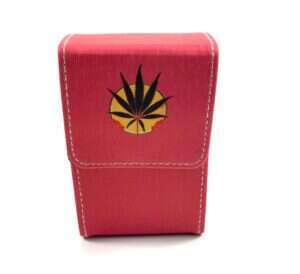 Belt Cigarette case - Rosa/ Röd löv sol