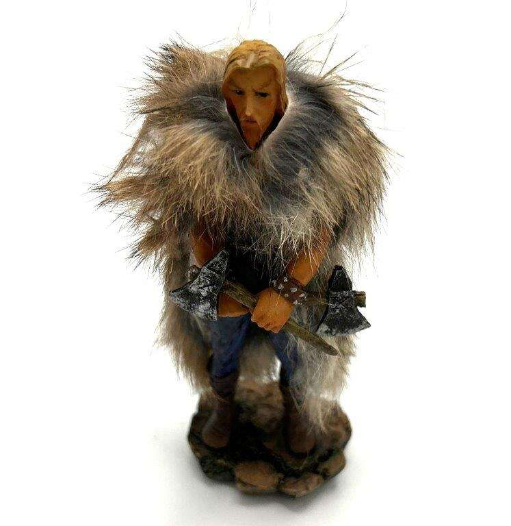 Viking Krigare med yxor Pälsklädd