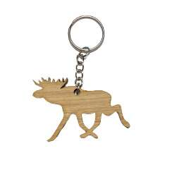 Nyckelring i trä - Hel älg