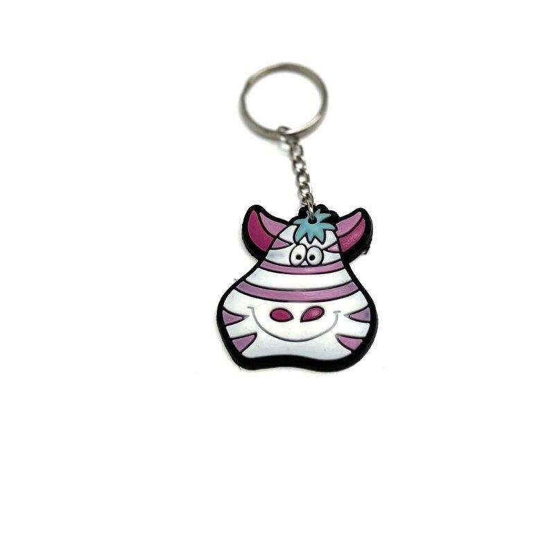Nyckelring med söt färgglad kossa