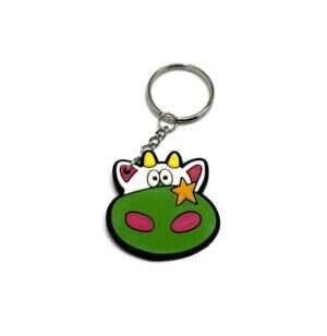 Nyckelring med sött färglad kossa