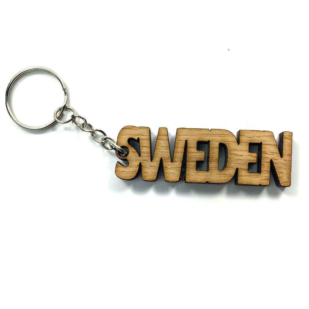 Nyckelring i trä - Sweden