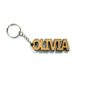 Nyckelring i trä - Olivia
