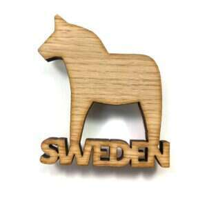 Magnet i trä - Dalahäst Sweden