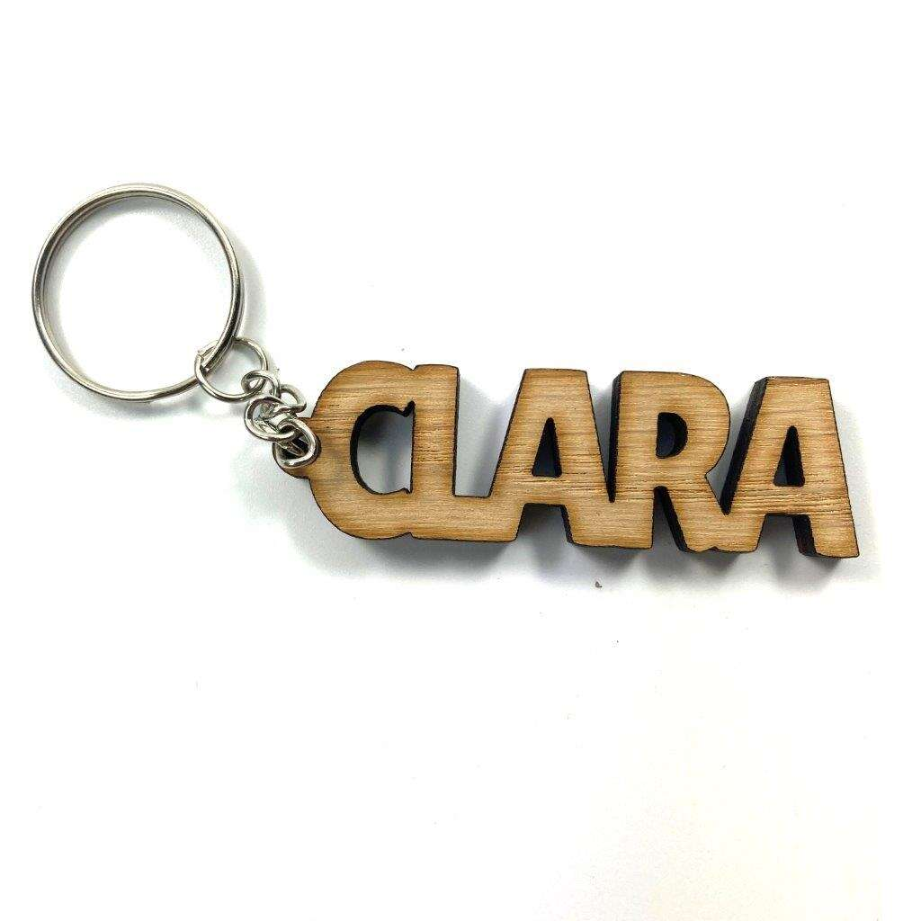 Nyckelring i trä - Clara