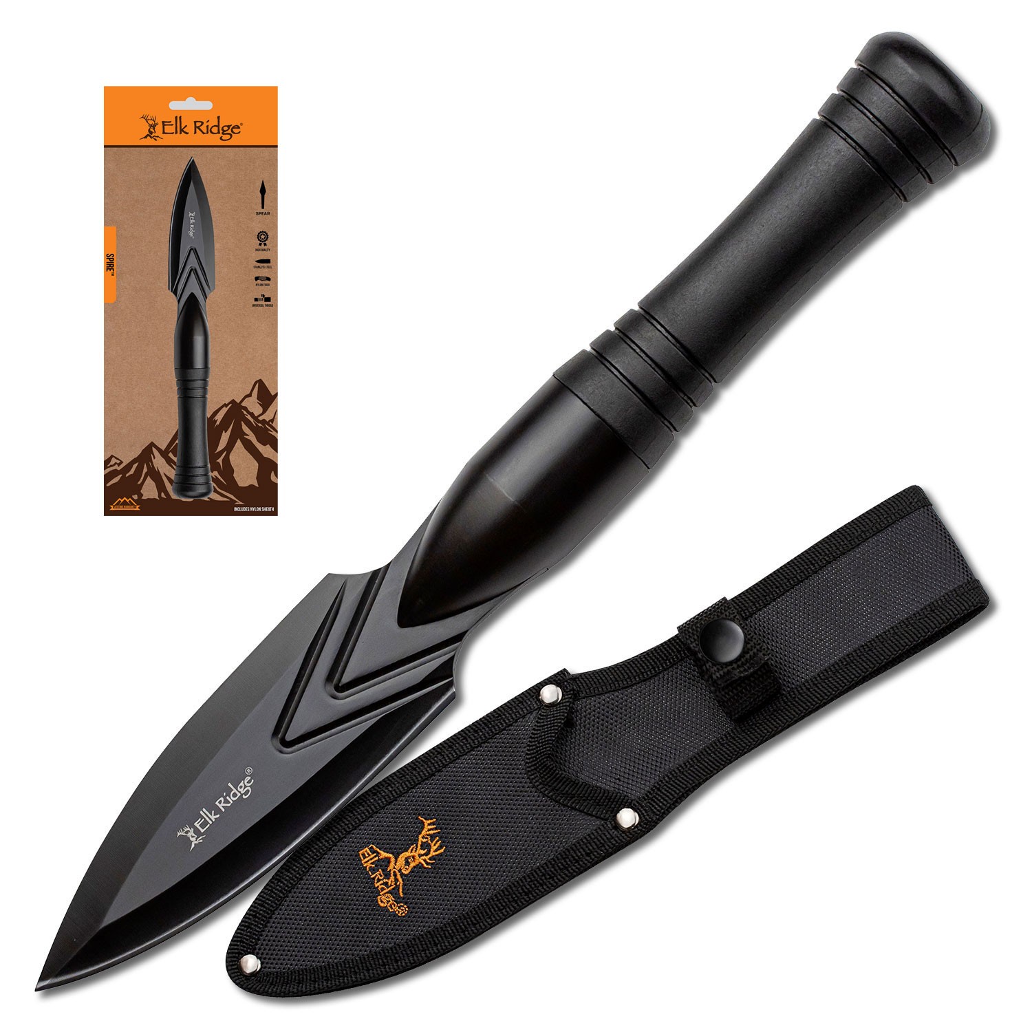 Elk Ridge - SPIRE - Fixed Blade Knife (Clamshell) - ER-SP002BKCS