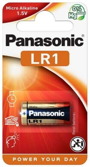 Panasonic LR1 Micro Alkaline Battery, 1.5V - 1 Piece