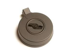 TM manual Drum magazine for AEG Scorpion vz.61, 370 BBs (Hi-Cap) - Black