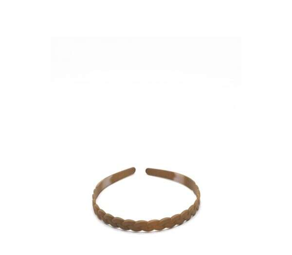 Diadem. Kakhi beige flätat.