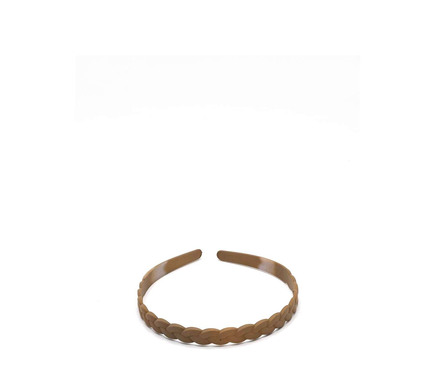 Diadem. Kakhi beige flätat.