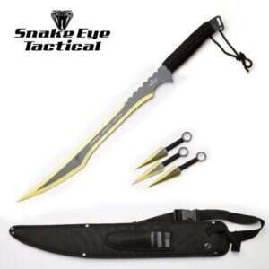 Snake Eye Tactical - Ninja Sword with Kunai Throwing Knives - SE-741GD