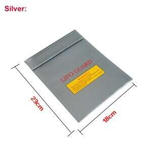 Safety Bag 18x23cm for Li-pol battery, Silver