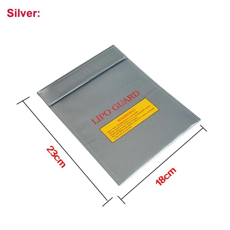 Safety Bag 18x23cm for Li-pol battery, Silver