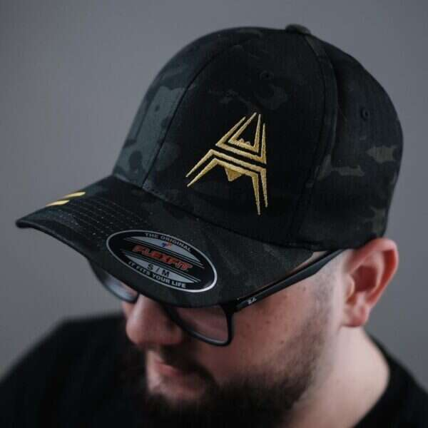 FLEXFIT Cap ANAREUS Spider logo yellow - Multicam BLACK(R)
