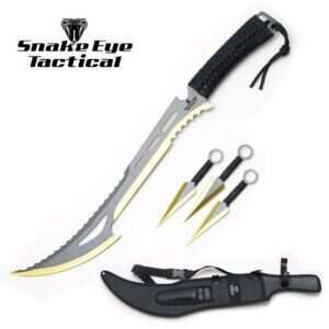 Snake Eye Tactical - Ninja Sword With Throwing Knife Set - HK-123BKGG