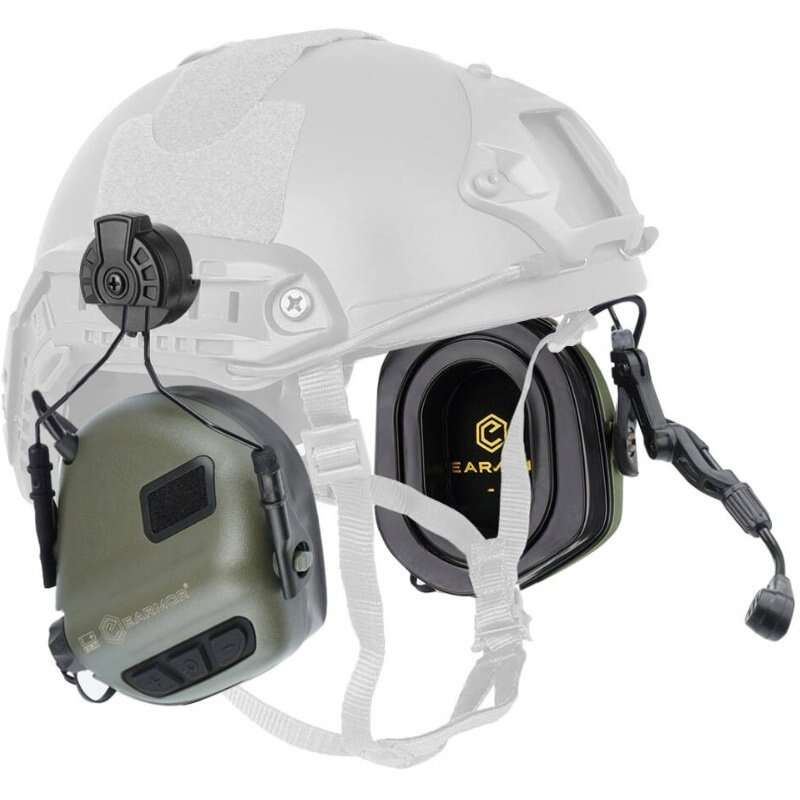 EARMOR M32 PLUS Electronic Tactical Headset, Headband / Helmet Mount - Foliage Green