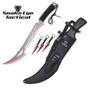 Snake Eye Tactical - Ninja Sword With Throwing Knife Set - HK-123BKR