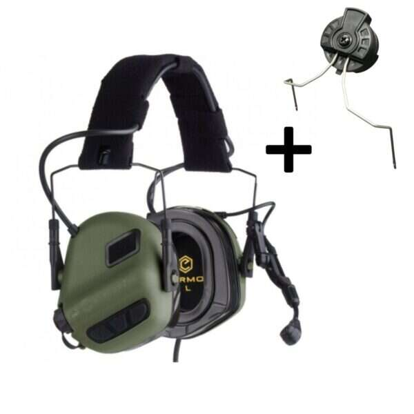 EARMOR M32 PLUS Electronic Tactical Headset, Headband / Helmet Mount - Foliage Green