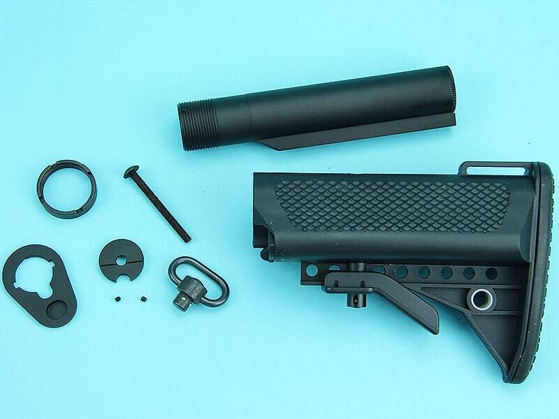 M4A1 Extended Battery Crane Type Buttstock Ball Ball (Black)