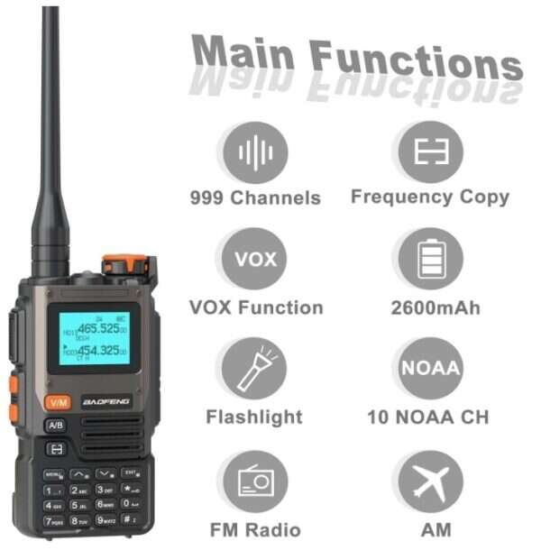 Baofeng UV-K61 Tri-band Radio (AIR / VHF / UHF), USB-C - Black