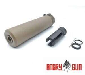 Angry Gun QD SOCOM556 Silencer (Full Markings), 14- mm (CCW) - Tan