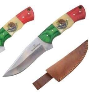Old Ram - Handmade Mexico Flag Fixed Blade Hunting Knife - OR-246