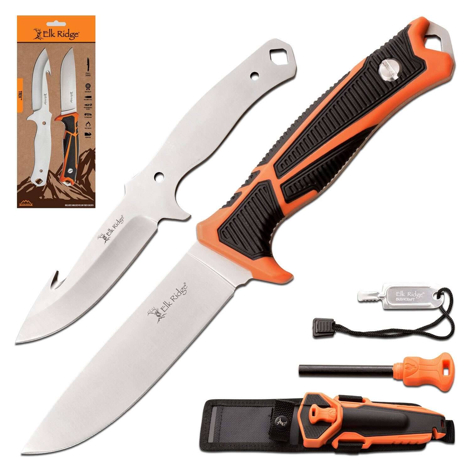 Elk Ridge - TREK - Fixed Blade Knife (Clamshell) - ER-TKFIX001CS