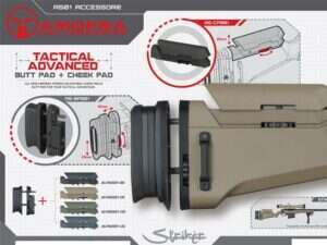 Tactical Advanced Butt pad plus cheek pad for Amoeba Striker AS01/02, Gray