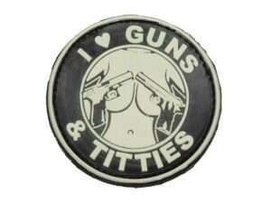 Patch PVC 3D I love guns and titties