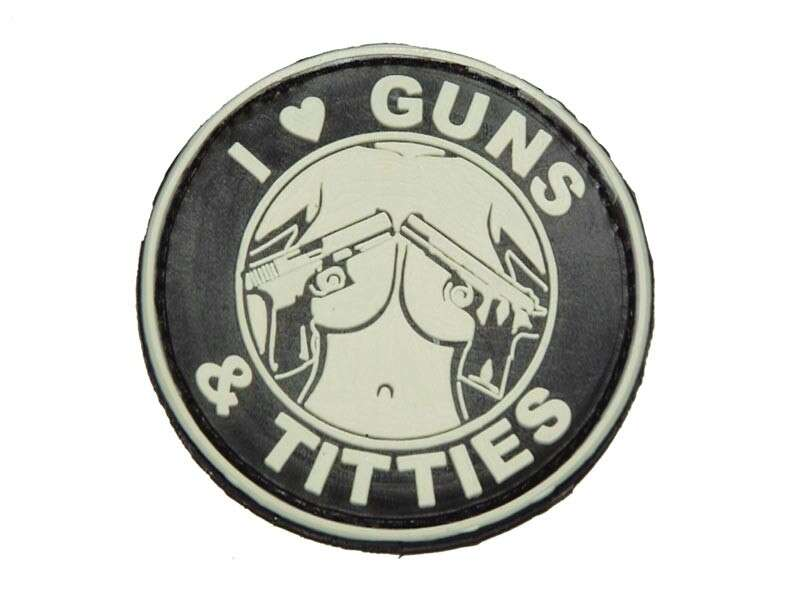 Patch PVC 3D I love guns and titties