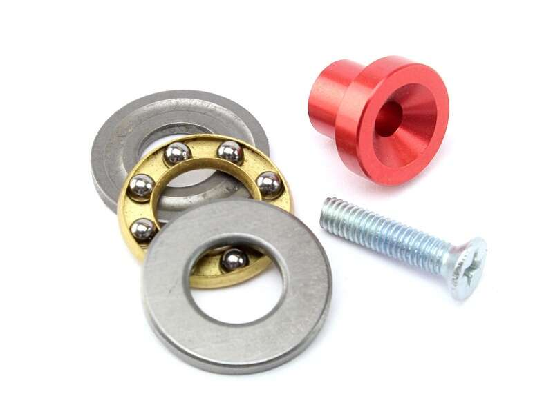 Washer, screw and thrust bearing for piston heads