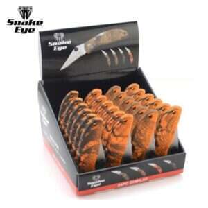 Snake Eye - Tactical 24 Pcs Orange Camo Folding Knives Box -SE-1005OC