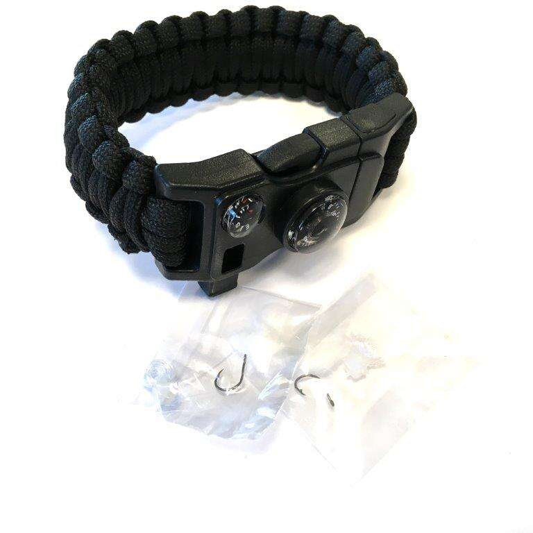 Paracord Armband kraftigt utförande med fiskekit mm